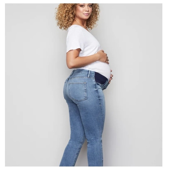 Good American | The Honeymoon Elastic Panel Baby Bump Maternity Jeans - Picture 1 of 7